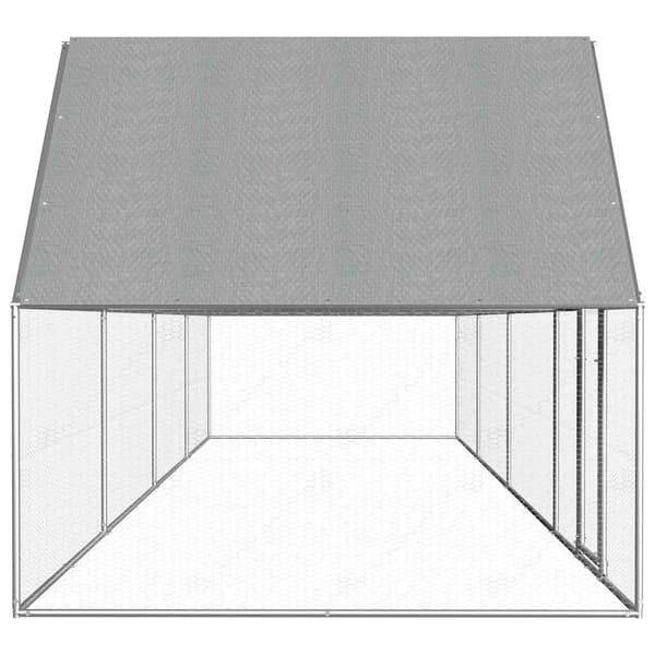 vidaXL Hönsbur 8x2x2 m galvaniserat stål Silver