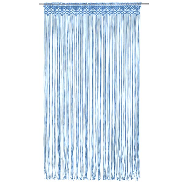 vidaXL Gardin makramé blå 140x240 cm bomull Blå