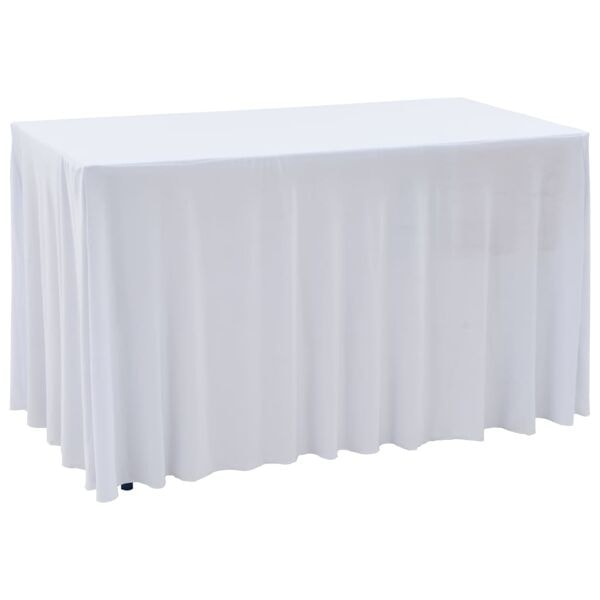 vidaXL Bordsöverdrag 2 st stretch golvlångt vit 243x76x74 cm Vit