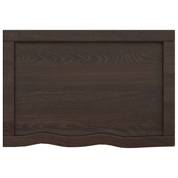 vidaXL Bänkskiva badrum mörkbrun 60x40x(2-6) cm behandlat massivt trä Grå