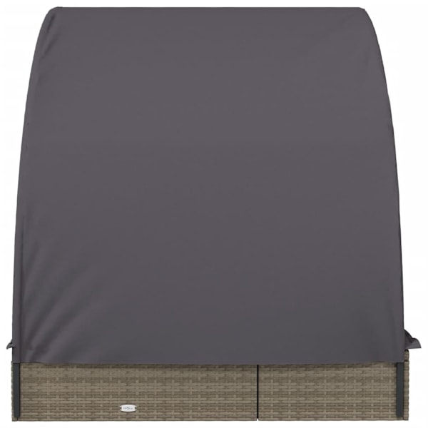 vidaXL Solsäng med runt tak grå 211x112x140 cm konstrotting Grå