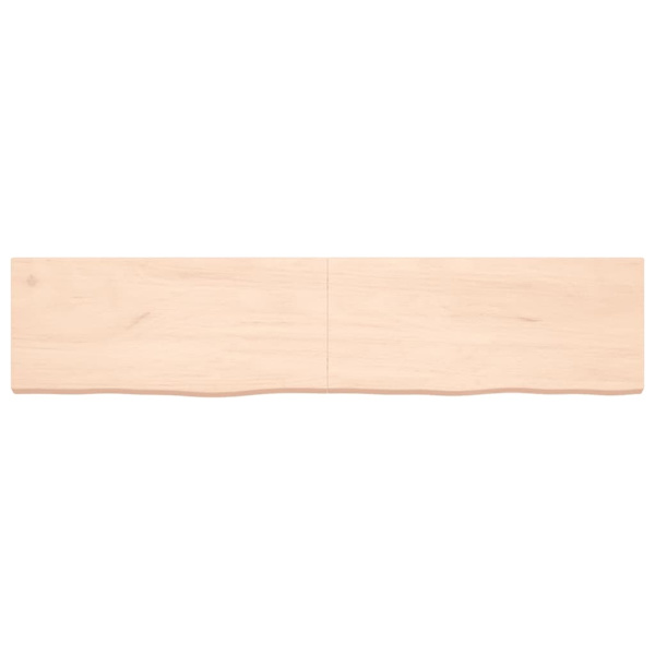 vidaXL Bänkskiva för badrum 180x40x(2-6) cm obehandlat massivt t Brun