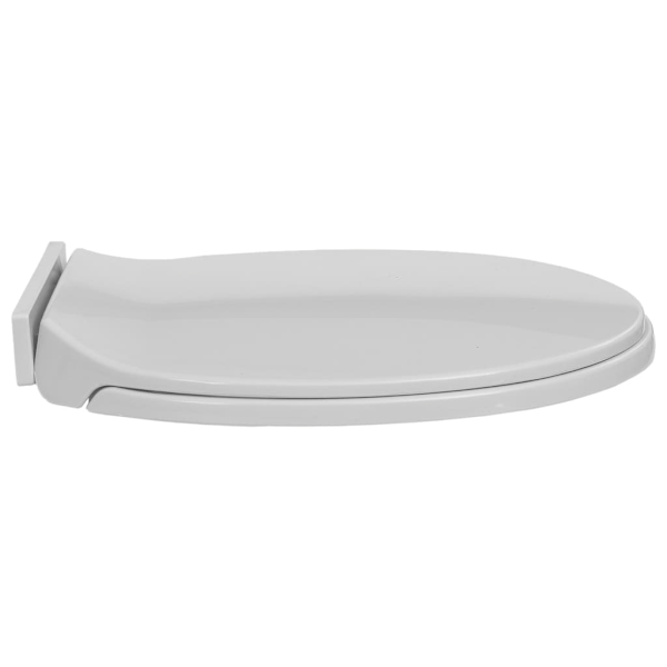 vidaXL Toalettsits mjuk stängning ljusgrå oval grå