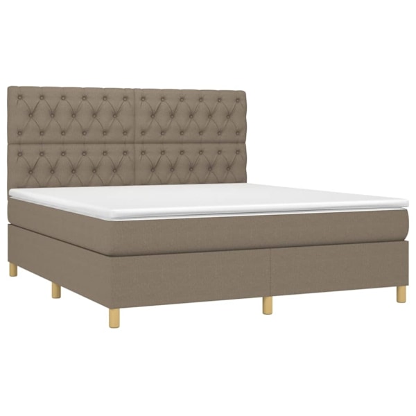 vidaXL Ramsäng med madrass taupe 160x200 cm tyg Taupe