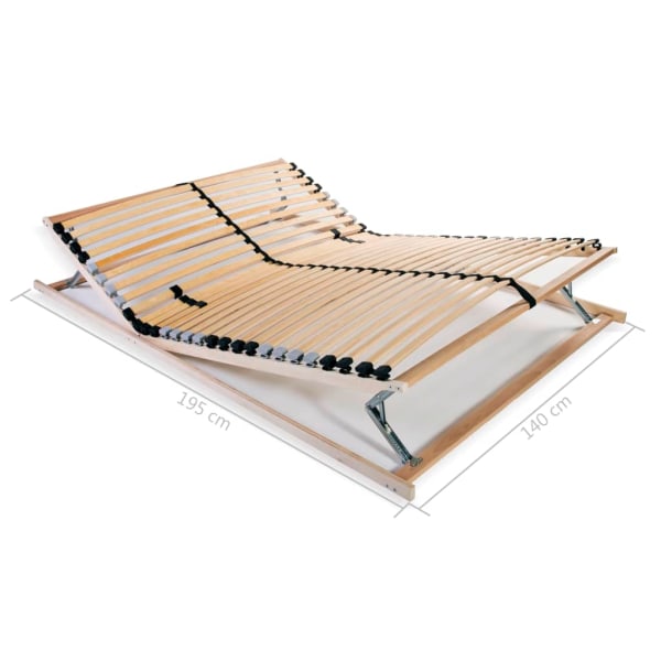 vidaXL Ribbotten med 28 ribbor 7 zoner 140x200 cm Brun