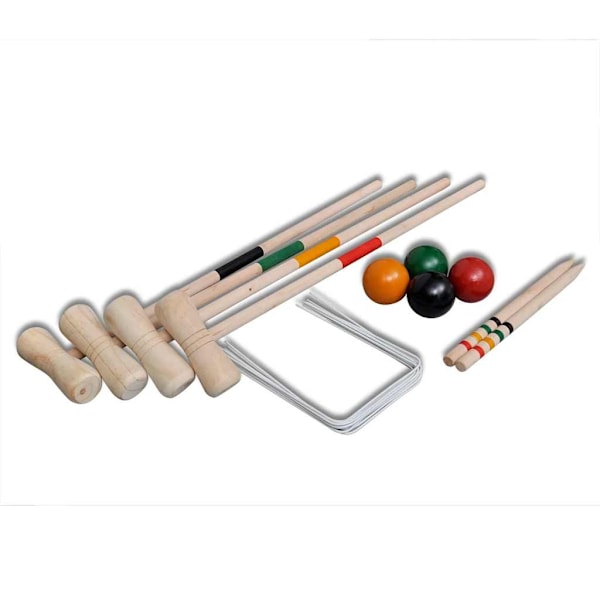 vidaXL Krocket set i trä för 4 spelare