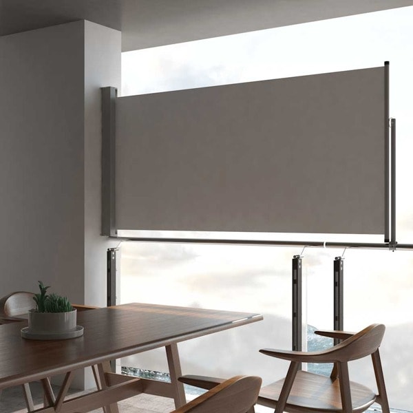 vidaXL Infällbar sidomarkis 120 x 300 cm grå grå