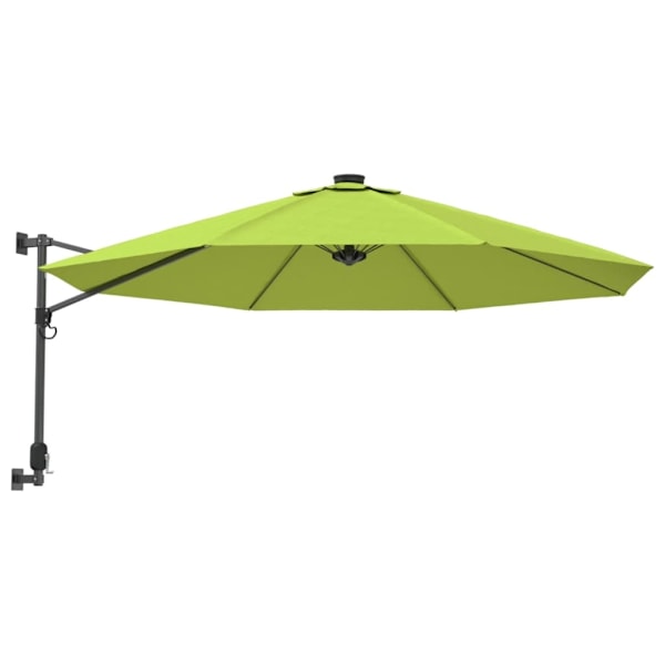 vidaXL Väggmonterat parasoll äpplegrön 290 cm Grön