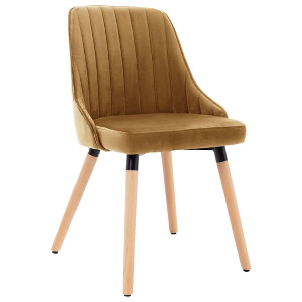vidaXL Matstolar 2 st brun sammet Brun