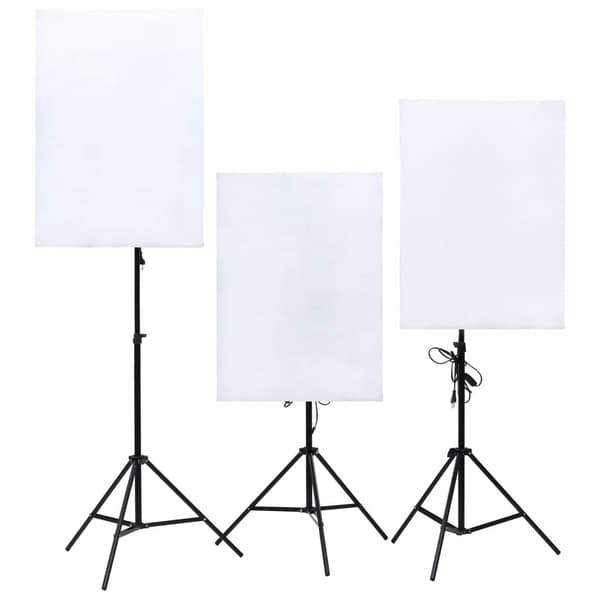 vidaXL Fotoutrustning med lampor och softboxar multifärg