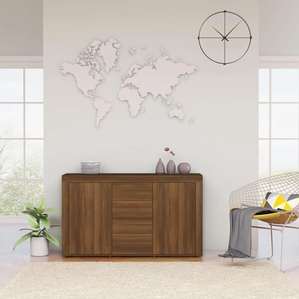 vidaXL Skänk brun ek 120x36x69 cm konstruerat trä Brun