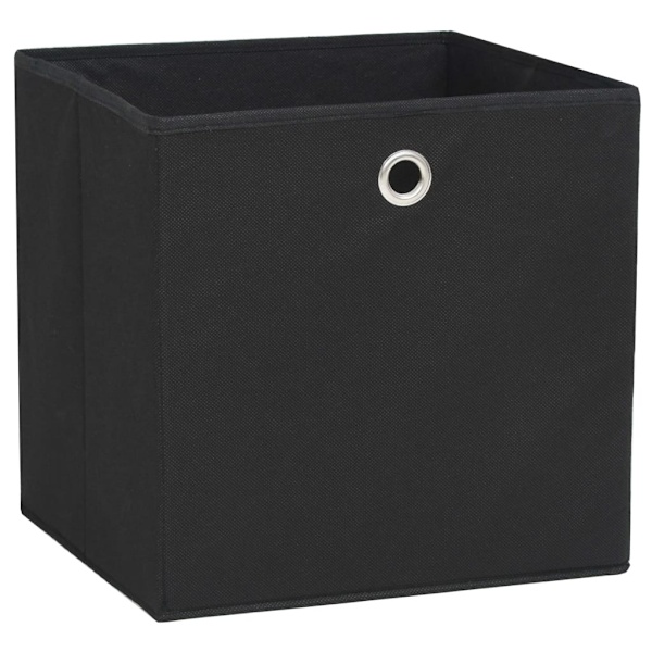 vidaXL Förvaringslådor 10 st non-woven tyg 28x28x28 cm svart Svart