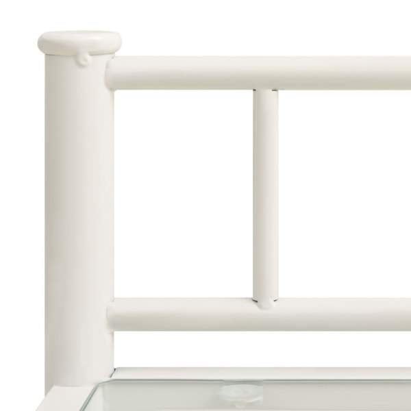 vidaXL Nattduksbord 2 st vit och transparent metall och glas Vit