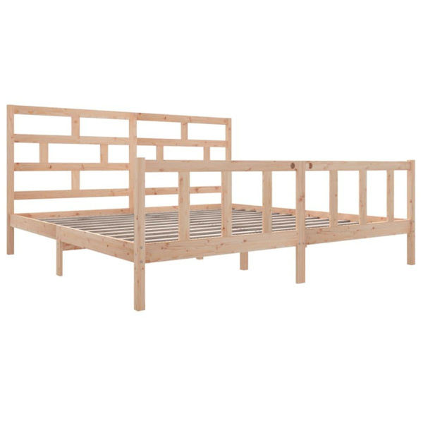 vidaXL Sängram massiv furu 180x200 cm Brun