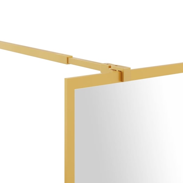vidaXL Duschvägg med klart ESG-glas guld 100x195 cm Guld