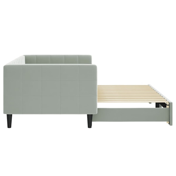 vidaXL Dagbädd utdragbar ljusgrå 90x200 cm sammet Grå