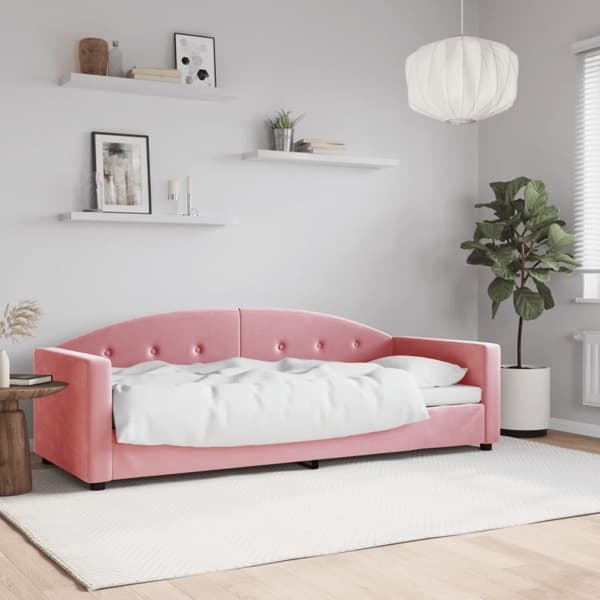 vidaXL Dagbädd rosa 80x200 cm sammet Rosa