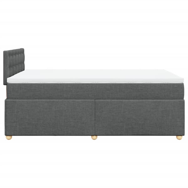 vidaXL Ramsäng med madrass mörkgrå 120x190 cm tyg Grå