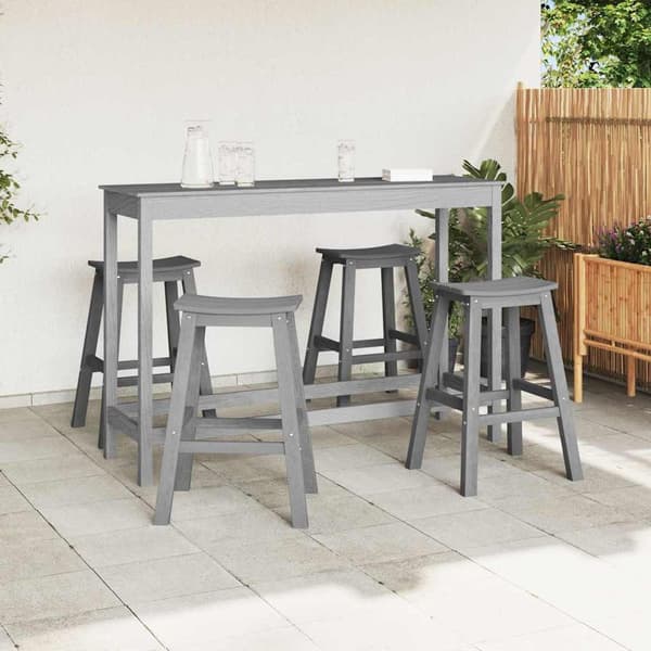 vidaXL Trädgårds Bar Set 4 pcs Ljusgrå HDPE Ljusgrå
