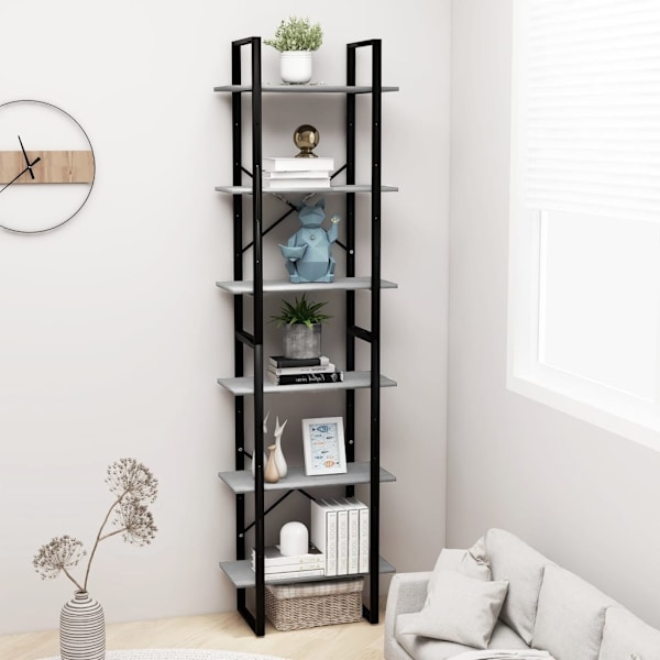 vidaXL Förvaringshylla betonggrå 60x30x210 cm konstruerat trä grå