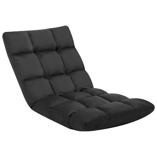 vidaXL Golvstol vikbar svart mikrofiber Svart
