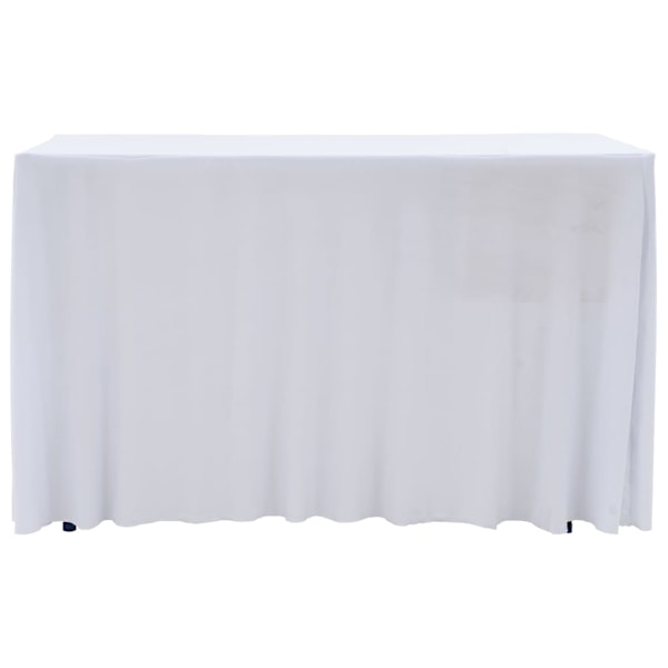 vidaXL Bordsöverdrag 2 st stretch golvlångt vit 243x76x74 cm Vit