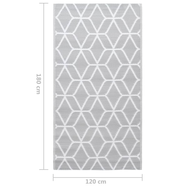vidaXL Utomhusmatta ARAKIL grå 120x180 cm PP grå