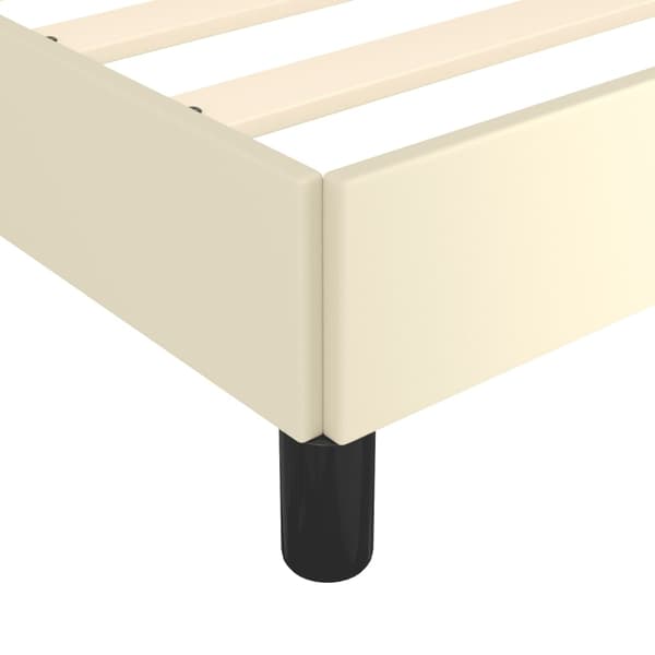 vidaXL Sängram gräddvit 100x200 cm konstläder Kräm