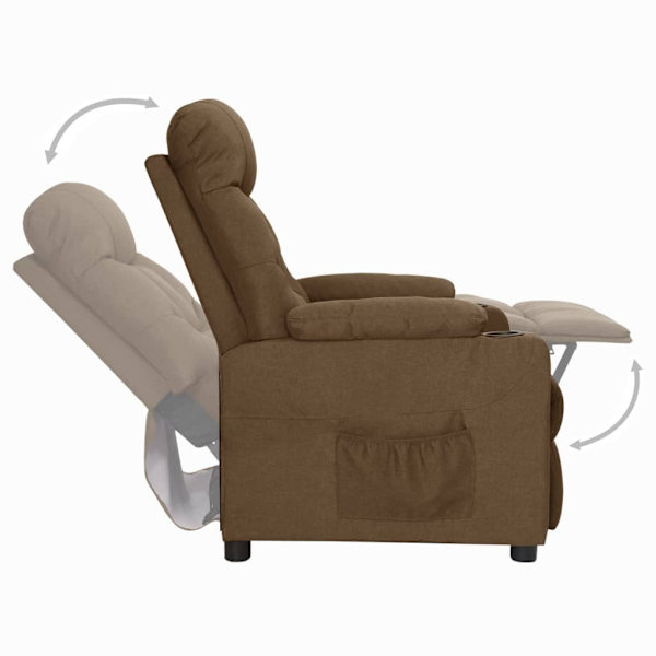 vidaXL Reclinerfåtölj brun tyg Brun