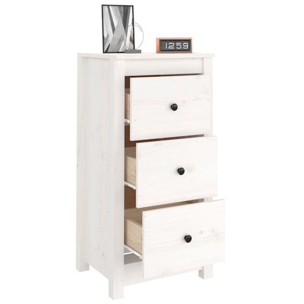 vidaXL Skänk vit 40x35x80 cm massiv furu Vit