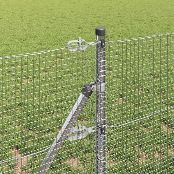 vidaXL Svetsat trådgaller markfäste 100 x 0,4 m Galvaniserat stål Mesh Silver