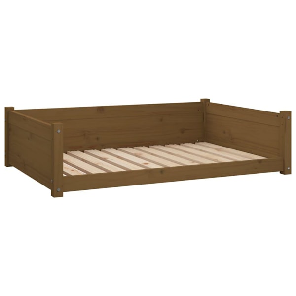 vidaXL Hundbädd honungsbrun 105,5x75,5x28 massiv furu Brun