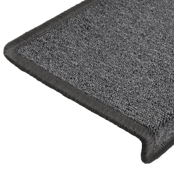 vidaXL Trappstegsmattor 15 st 65x25 cm mörkgrå grå