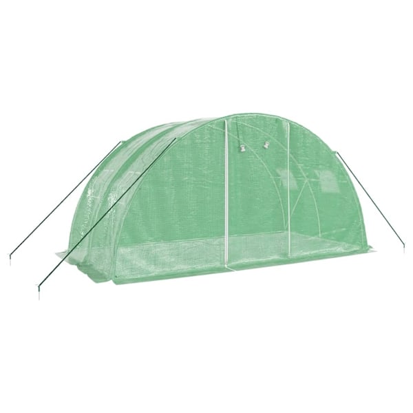 vidaXL Växthus med stålram grön 8 m² 4x2x2 m Grön