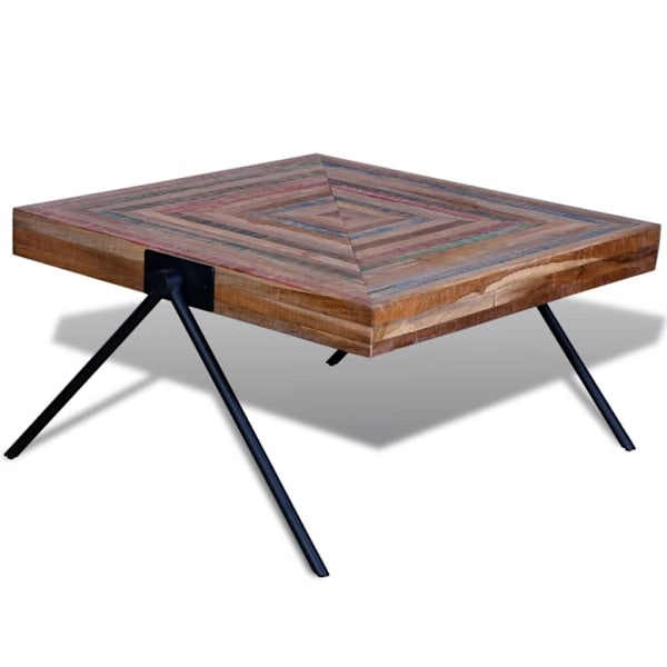 vidaXL Soffbord i återvunnen teak V-formade ben Brun