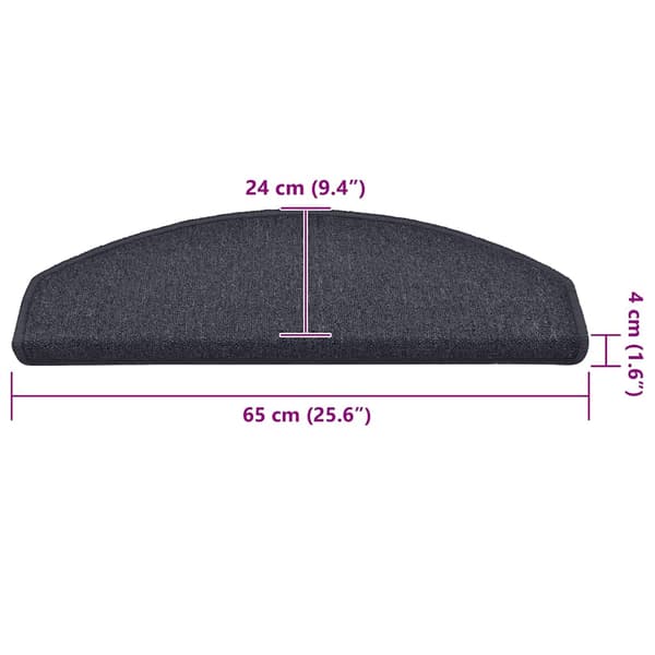 vidaXL Trappstegsmattor 15 st mörkgrå och blå 65x24x4 cm grå