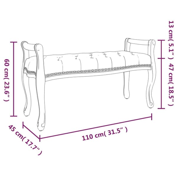 vidaXL Bänk mörkgrå 110x45x60 cm sammet Grå
