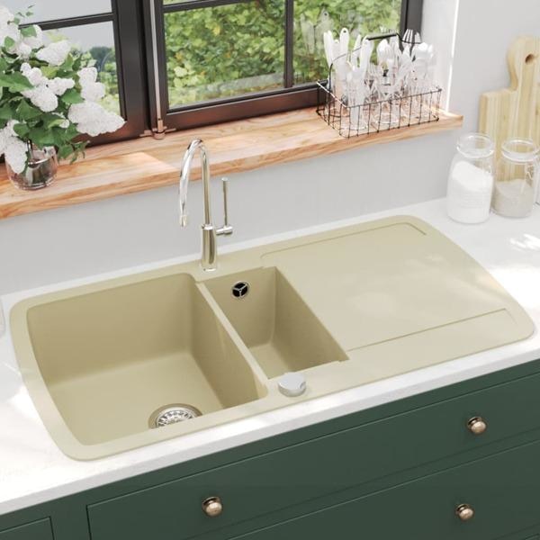vidaXL Pesuallas graniitti kaksinkertainen beige Beige