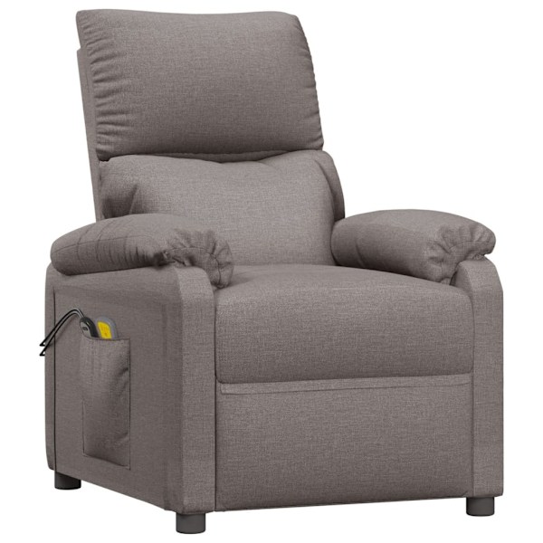 vidaXL Elektrisk massagefåtölj taupe tyg Taupe