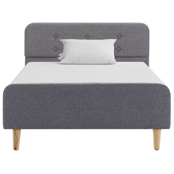 vidaXL Sängram ljusgrå tyg 100x200 cm grå