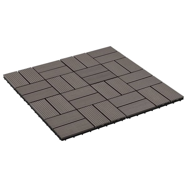 vidaXL Trall 22 st 30x30 cm 2 kvm WPC mörkbrun Brun
