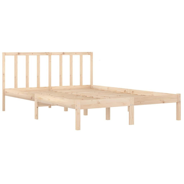 vidaXL Sängram massiv furu 140x200 cm Brun
