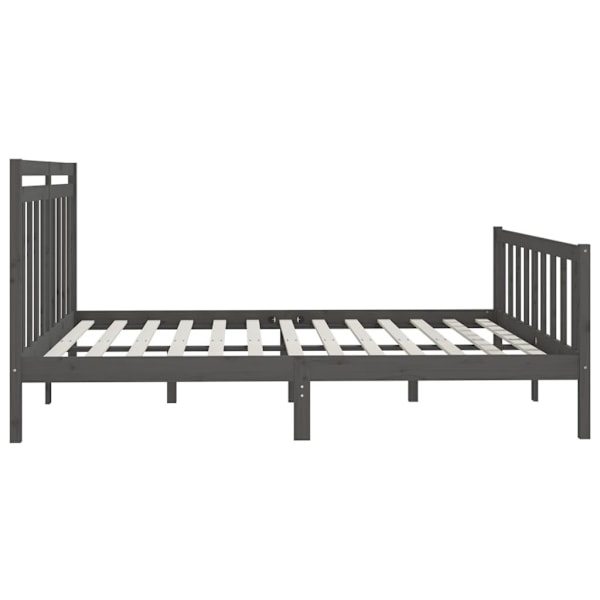 vidaXL Sängram grå massiv furu 200x200 cm Grå