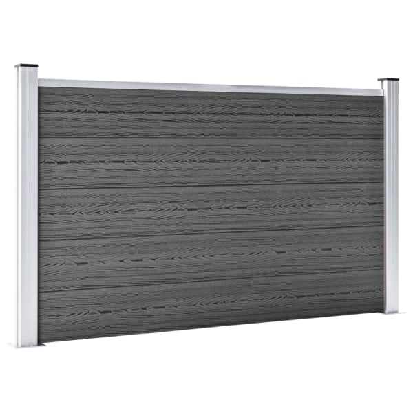vidaXL Staketpaneler WPC 699x105 cm svart Svart