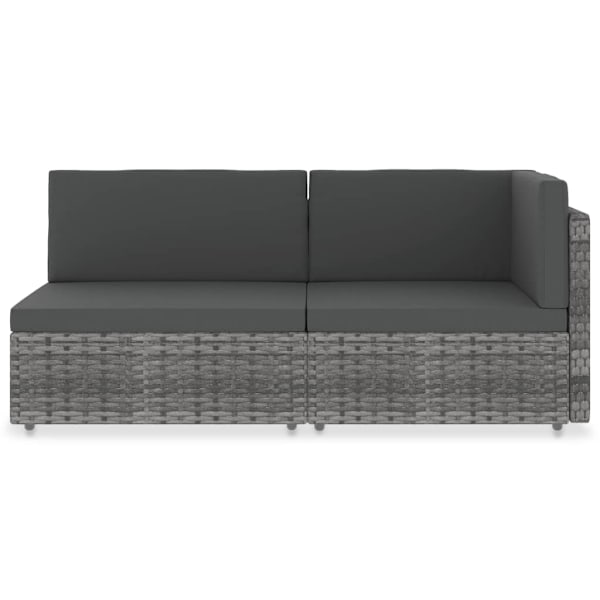 vidaXL Modulsoffa 2-sits konstrotting grå grå