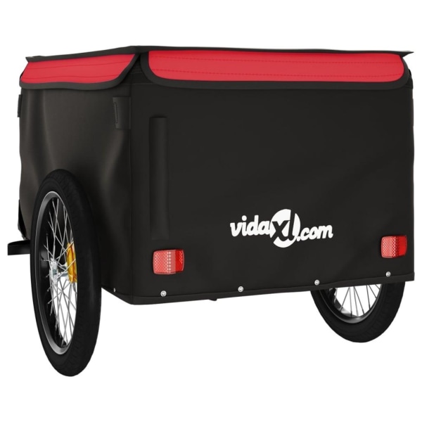 vidaXL Cykelvagn svart och röd 45 kg järn Svart