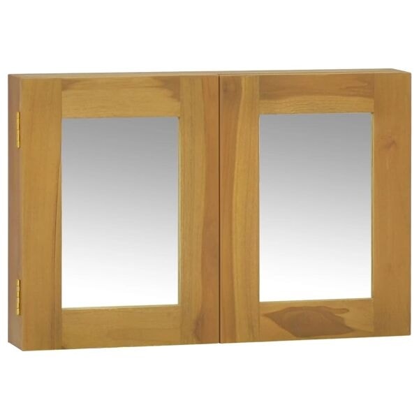 vidaXL Spegelskåp 60x10x40 cm massiv teak Brun