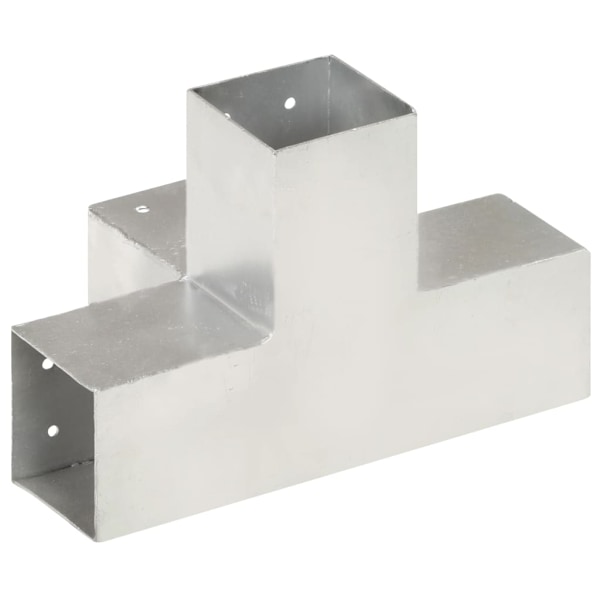vidaXL Stolpbeslag 4 st X-form galvaniserad metall 81x81 mm Silver
