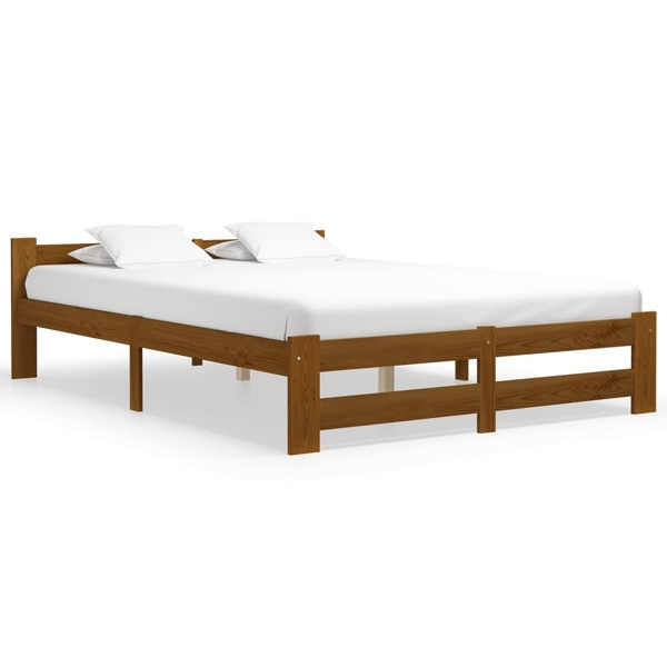 vidaXL Sängram honungsbrun massiv furu 140x200 cm Brun