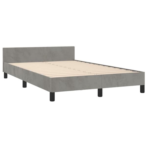 vidaXL sängram med madrass ljusgrå 120x190 cm sammet Grå